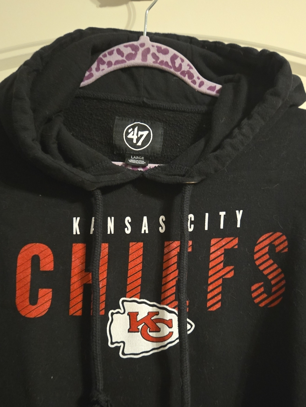 47 Kansas City Chiefs Black and Red Zip-Up Hoodie - Men's Large